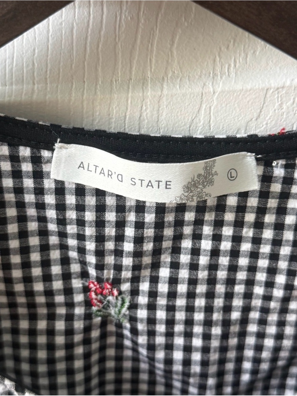 Altar’d State Laine Gingham Embroidered Top - Picture 4 of 4